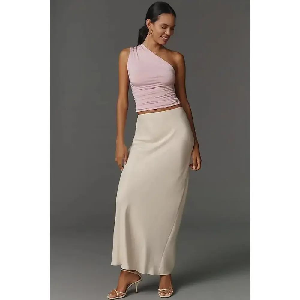NWT Anthropologie Lilac Fitted One Shoulder Ruched Top- Size Medium - Picture 3 of 9